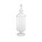 19" Transparent Glass Cylindrical Jar with Finial Topped Lid